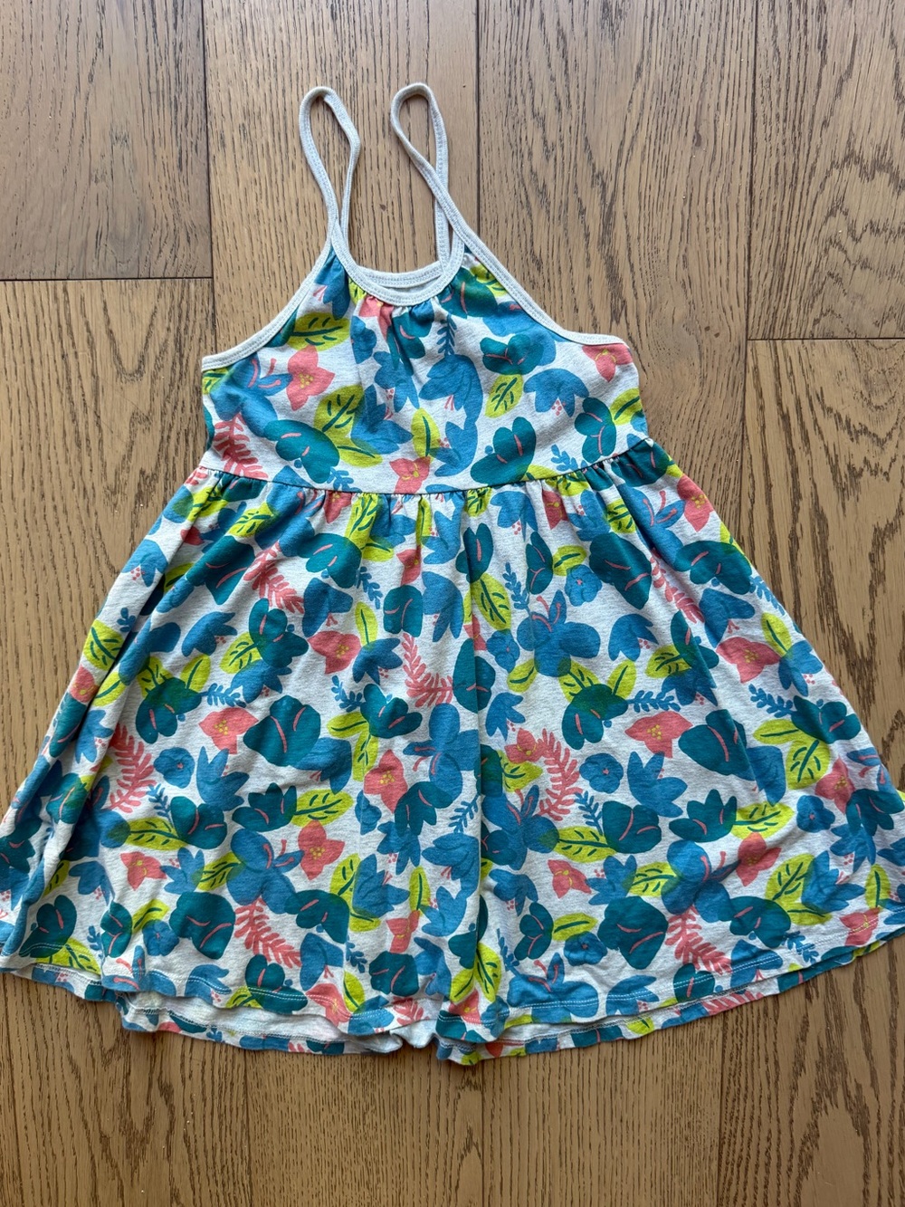 Tea Collection Girls Tropical Flowers Trapeze Halter Dress Size 7